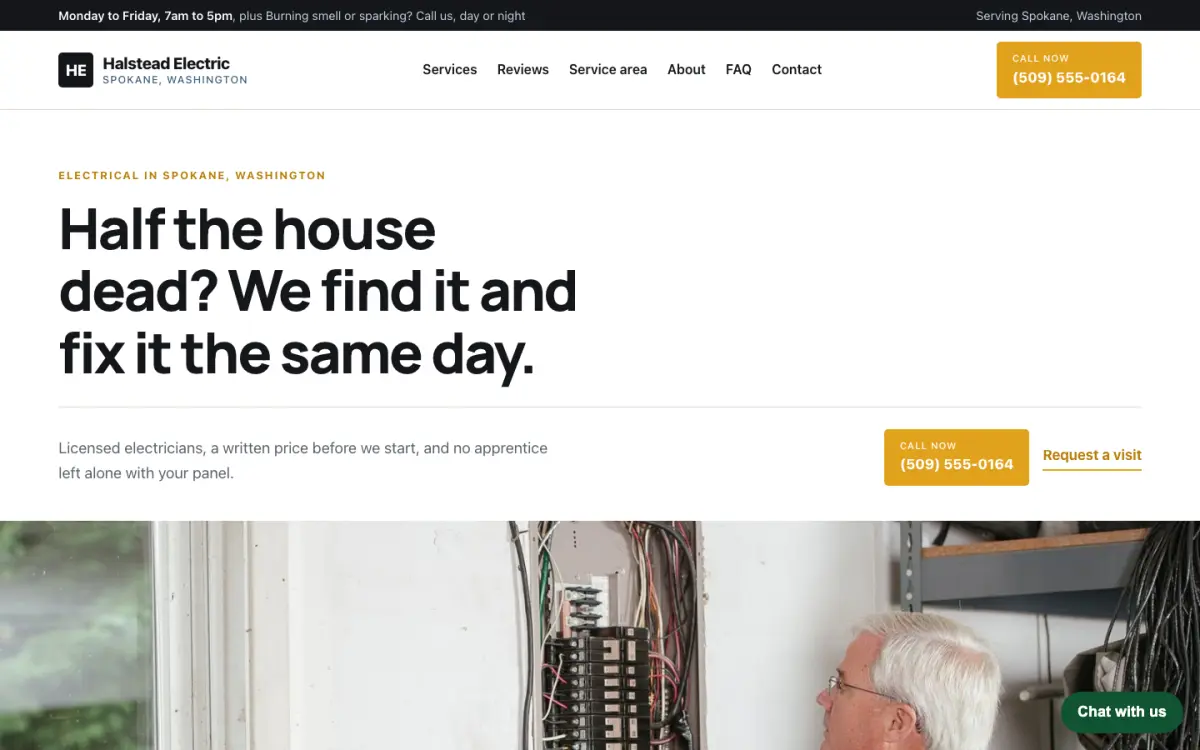 Halstead Electric home page